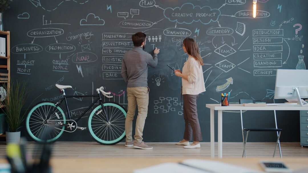 Startup team working together in modern office space