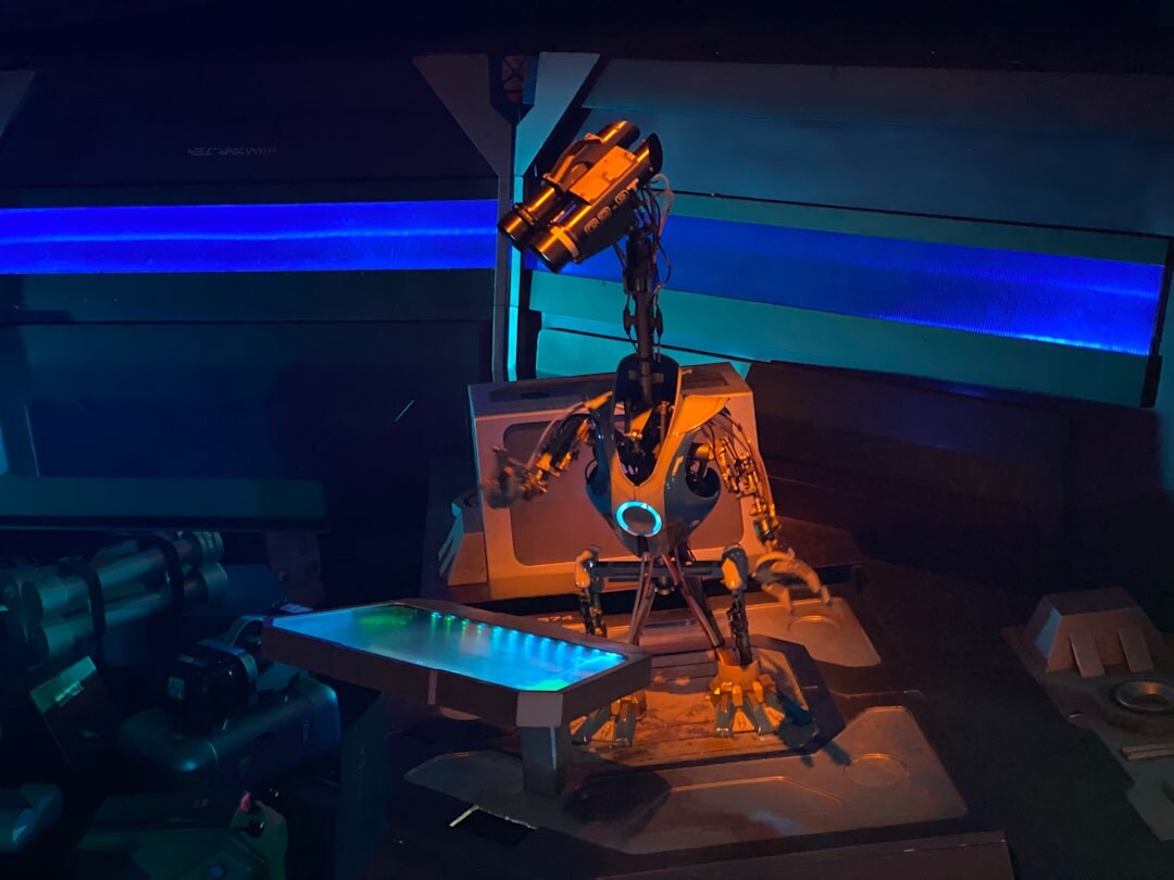Industrial robot arm in modern factory automation